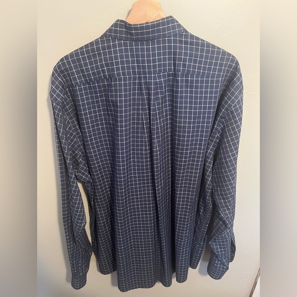 L.L. Bean Men's Navy Plaid Button Down Shirt Wrinkle Resistant 100% Cotton XL - Picture 15 of 15